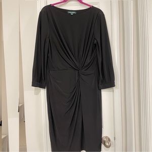 Lauren Ralph Lauren knotted black cocktail dress size 16
